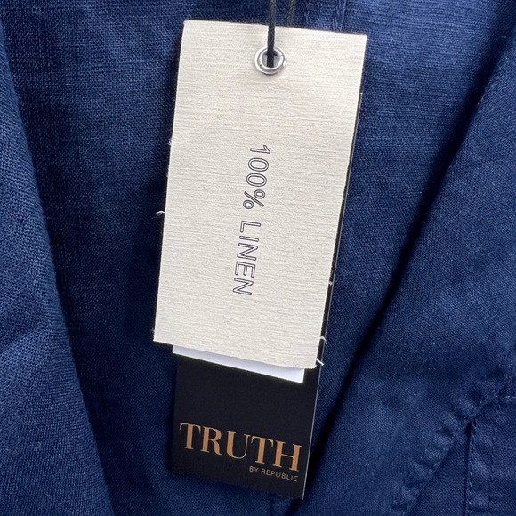 TRUTH, MEN’s 100% LINEN LIGHT & AIRY SUMMER NAVY JACKET, SIZE 42 (LARGE) - Picture 12 of 16
